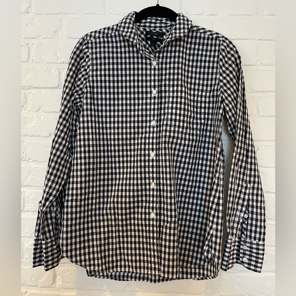 J.Crew Gingham Button Down Shirt, size 4